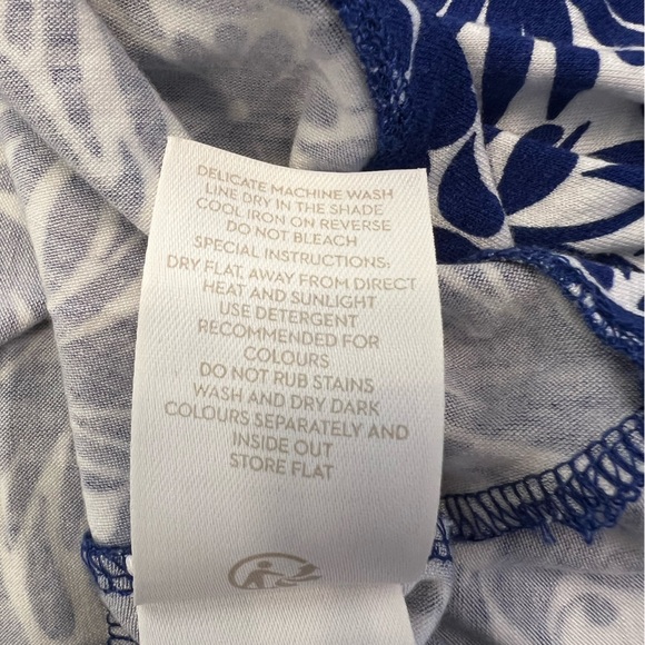 BODEN Lorna Jersey Dress Blue and White Pattern Size 6R - Picture 9 of 13